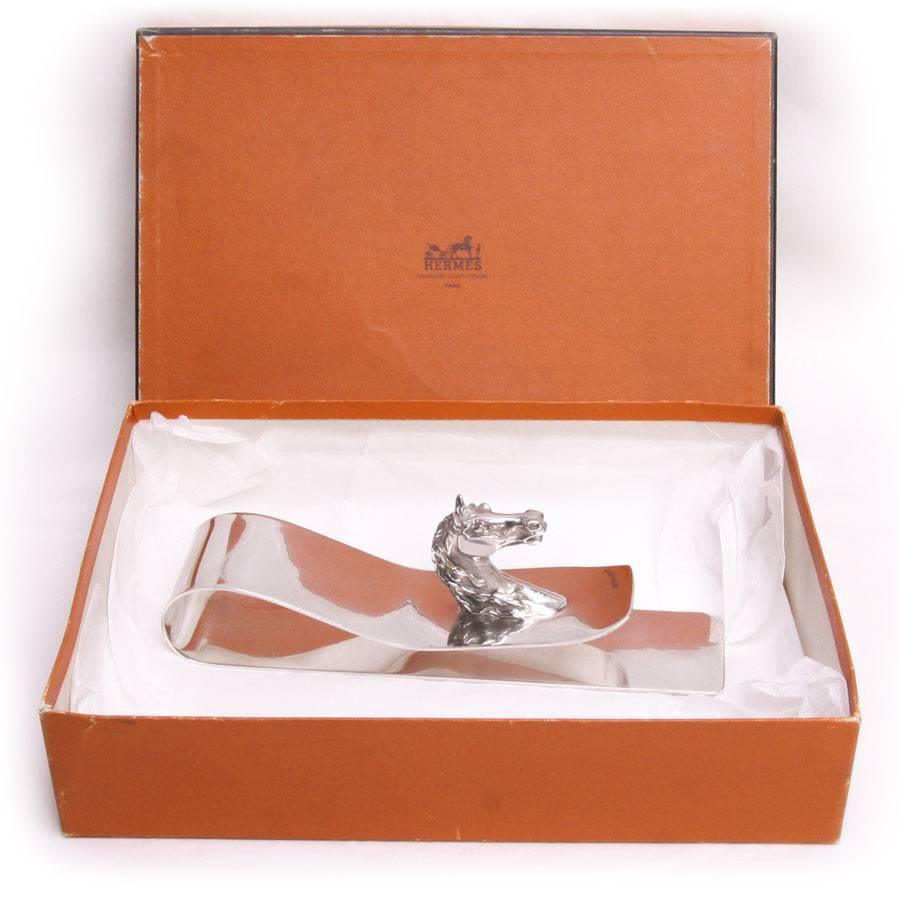 HERMES 'Horse Head' Paper Weight in Sterling Silver In Good Condition In Paris, FR