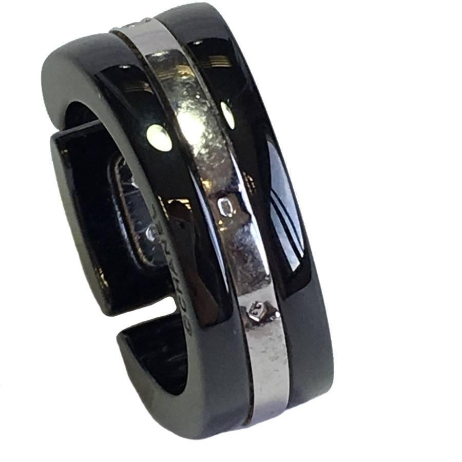 CHANEL 'Ultra' Model Ring i White Gold, black ceramic and diamonds Size 51 EU 1