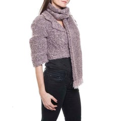 CHANEL Short Jacket in Rosewood Mohair with its Scarf Size 34 FR