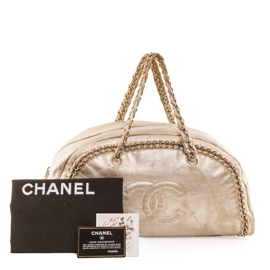 CHANEL Bowling Bag in Gilded Distressed Leather 1