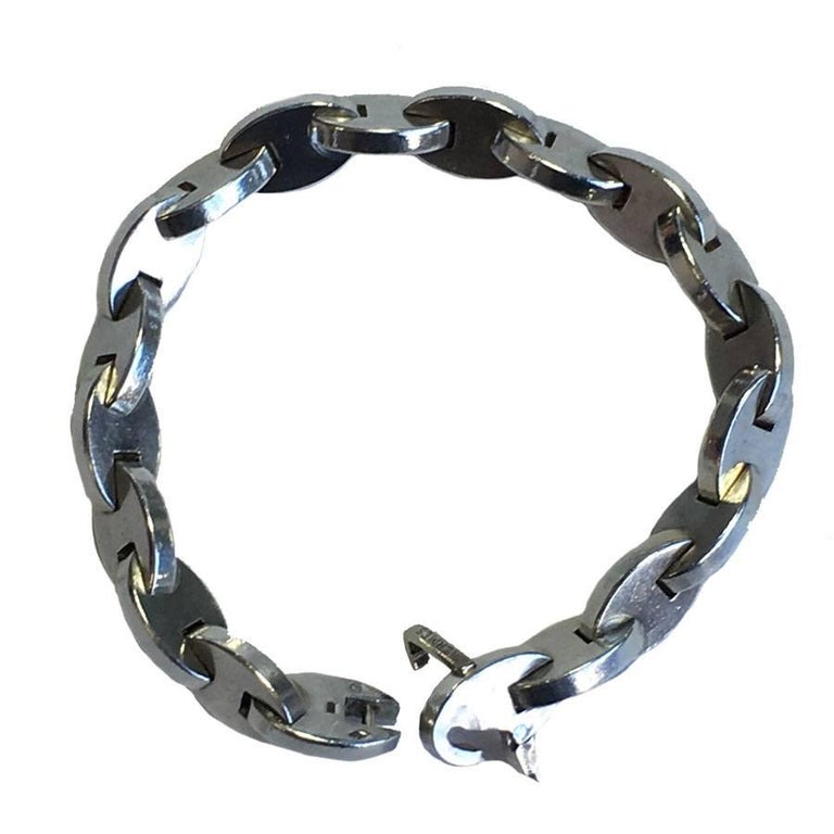 HERMES Bracelet 'Grain de Cafe' Model in Sterling Silver at 1stDibs | bracelet  grains de cafe