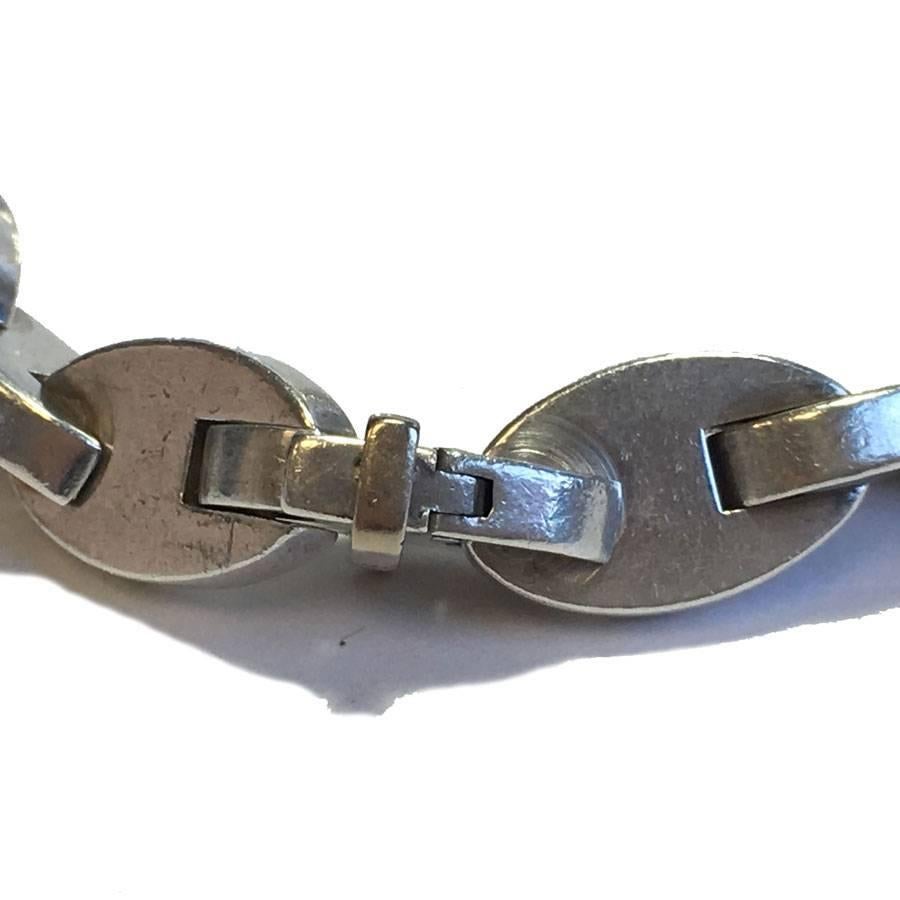HERMES Bracelet 'Grain de Cafe' Model in Sterling Silver 1