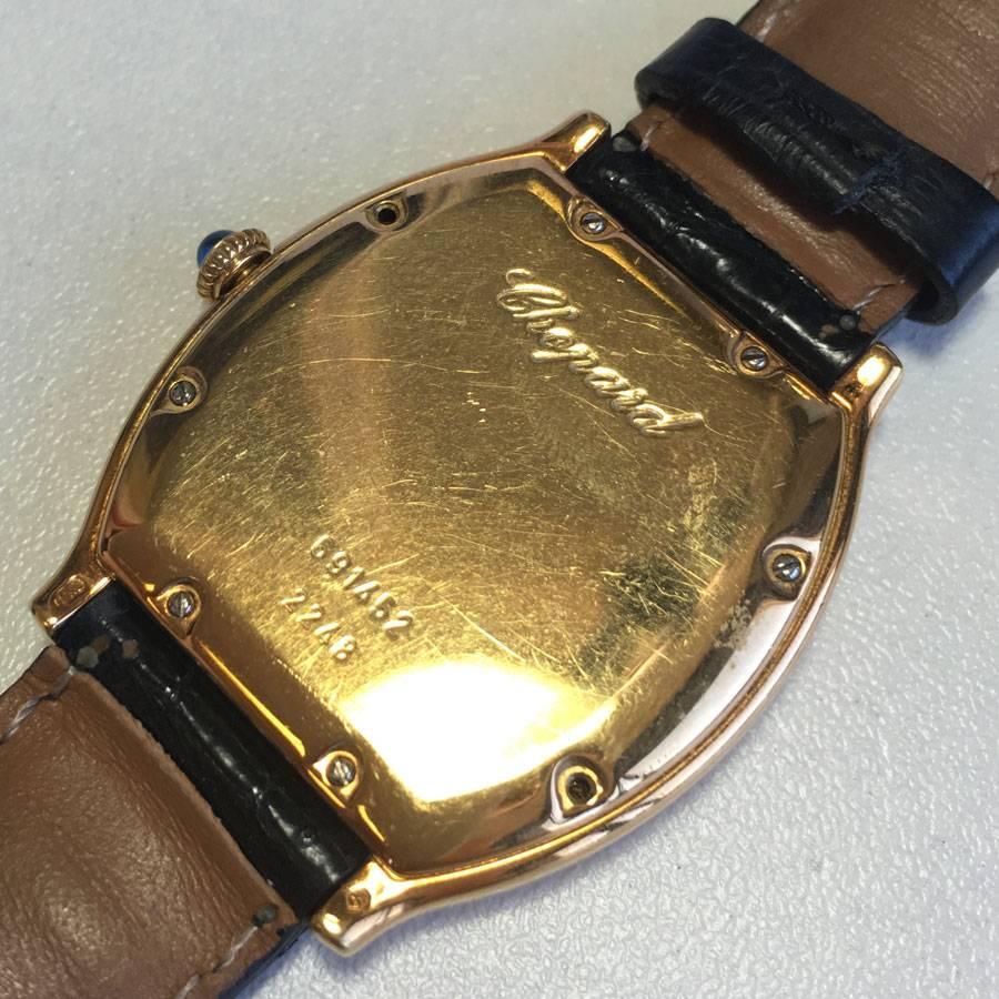 CHOPARD Automatic 'Reserve de Marche' Watch in Black Leather and Case in Gold 1