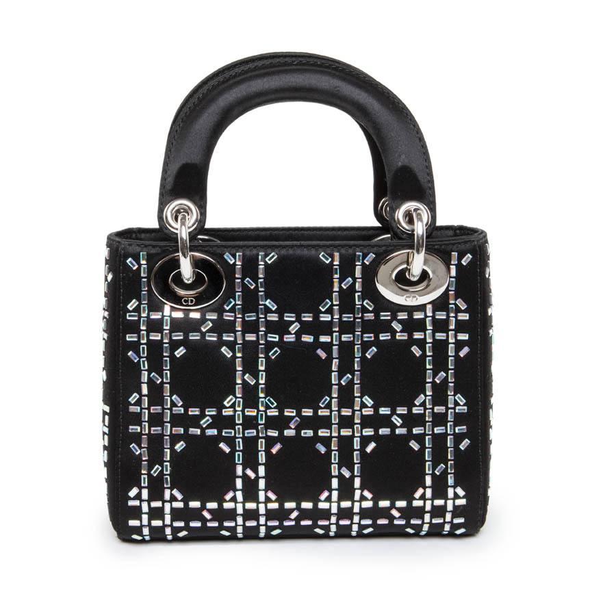 CHRISTIAN DIOR Mini Lady D Evening Bag in Black Silk Satin set