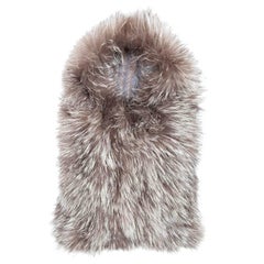 Used REVILLON Hood in Silver Fox Fur Unique Size