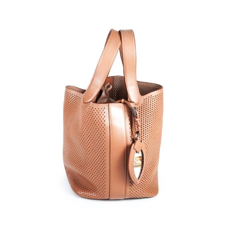 ALAIA Perforated Bag in Smooth Gold Leather For Sale at 1stDibs alaia bag sale, alaia handbag