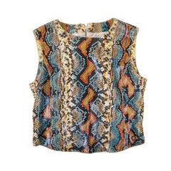 Chanel Sleeveless Top in Multicolored Python Size 40EU