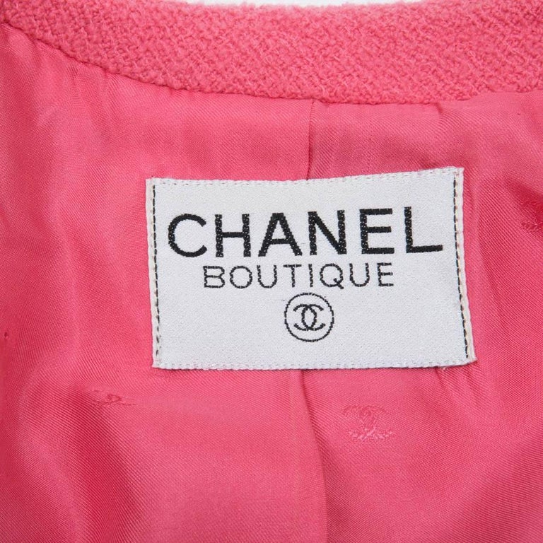 Chanel Skirt Suit in Pink Tweed Size 40EU at 1stDibs