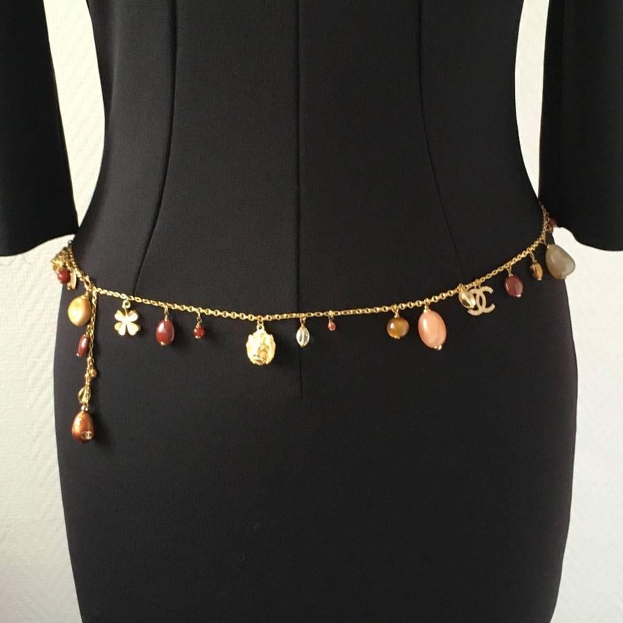 Chanel Couture Chain Necklace in Gilded Metal with Charms 3