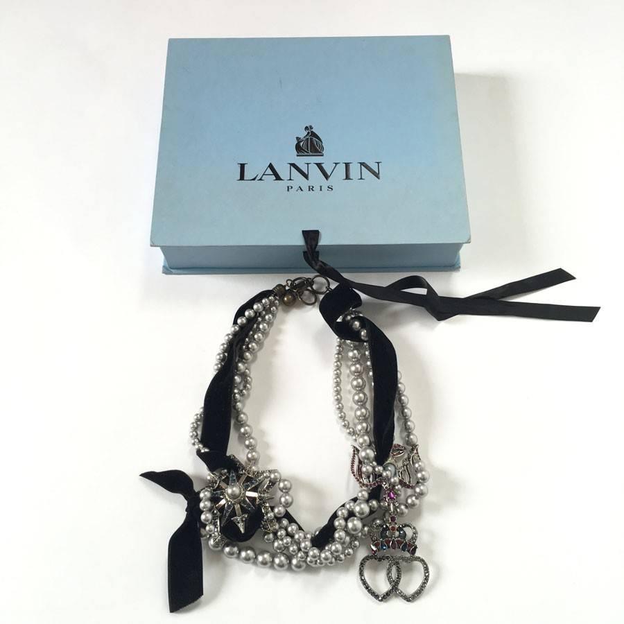 Lanvin Stunning Choker Necklace in Silver Plated Metal with Charms For Sale 1