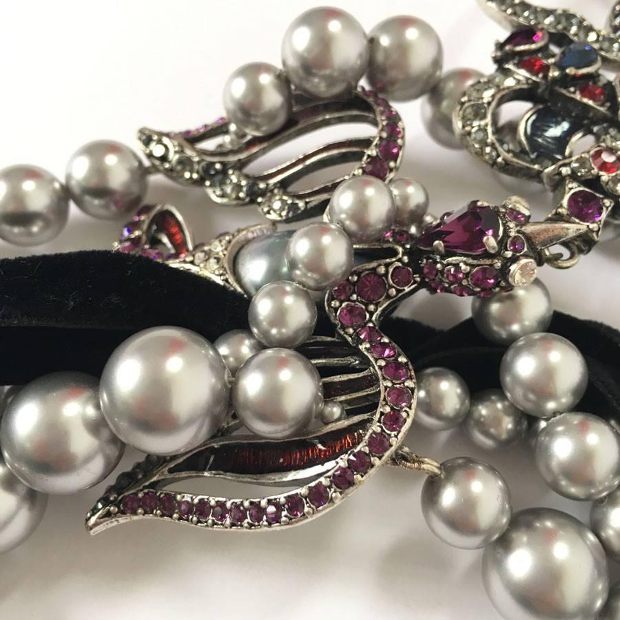 Women's Lanvin Stunning Choker Necklace in Silver Plated Metal with Charms