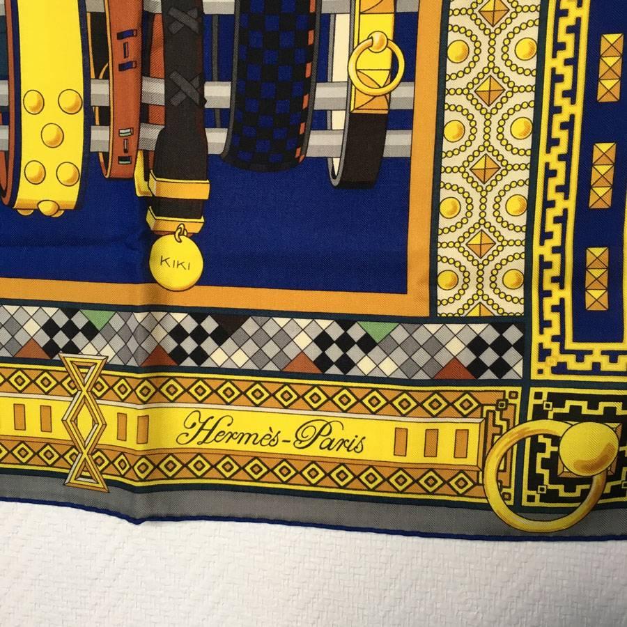 Superb Hermes shawl 'Collier de Chien' in yellow and blue cashmere and silk. Never worn. Stamp S from private sales.

Designed by: Virginie Jamin

Dimensions: 136x136 cm

Delivered in a Valois Vintage Paris dustbag