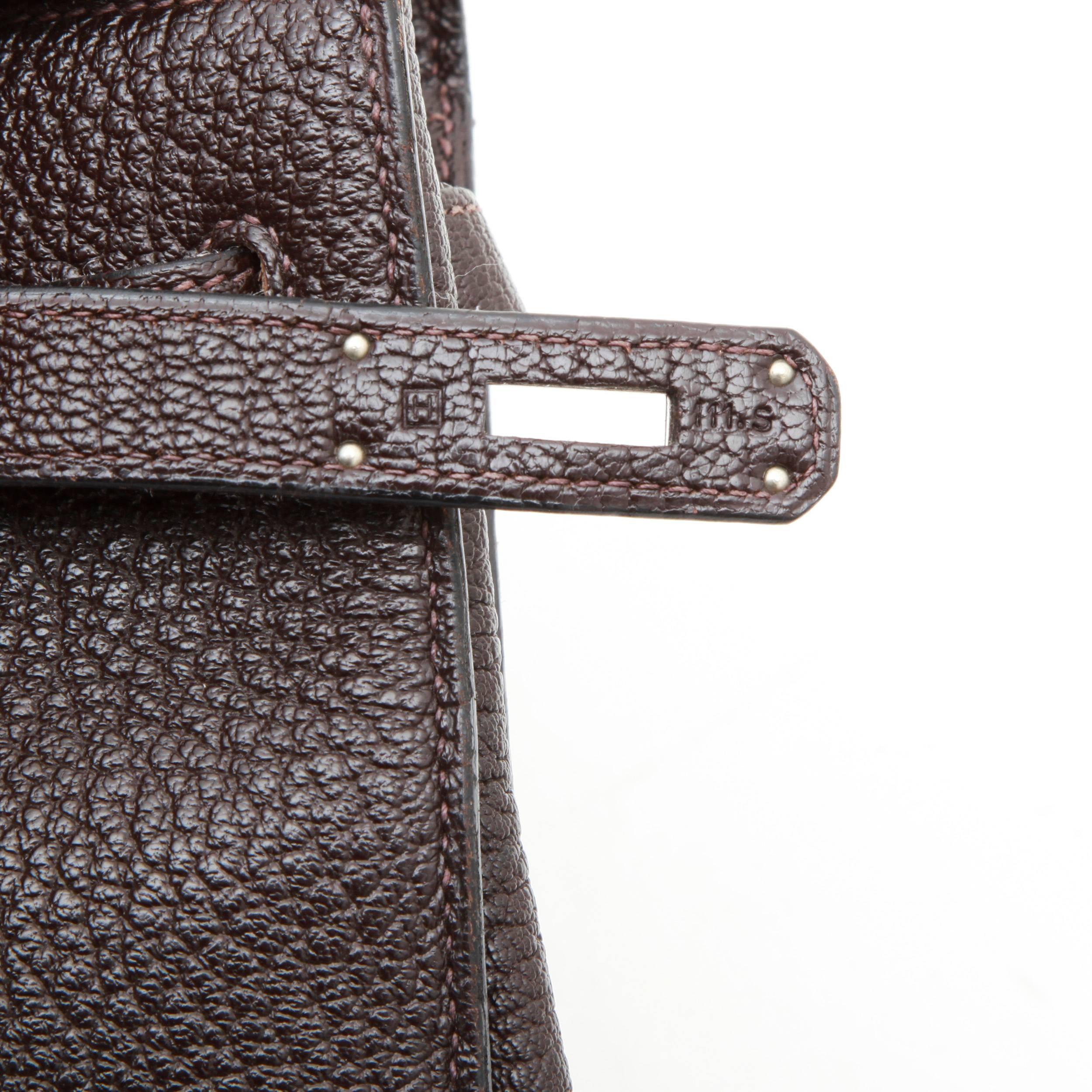 Hermes Kelly II 35 in Brown Grained Leather with Saddle Stitching 3