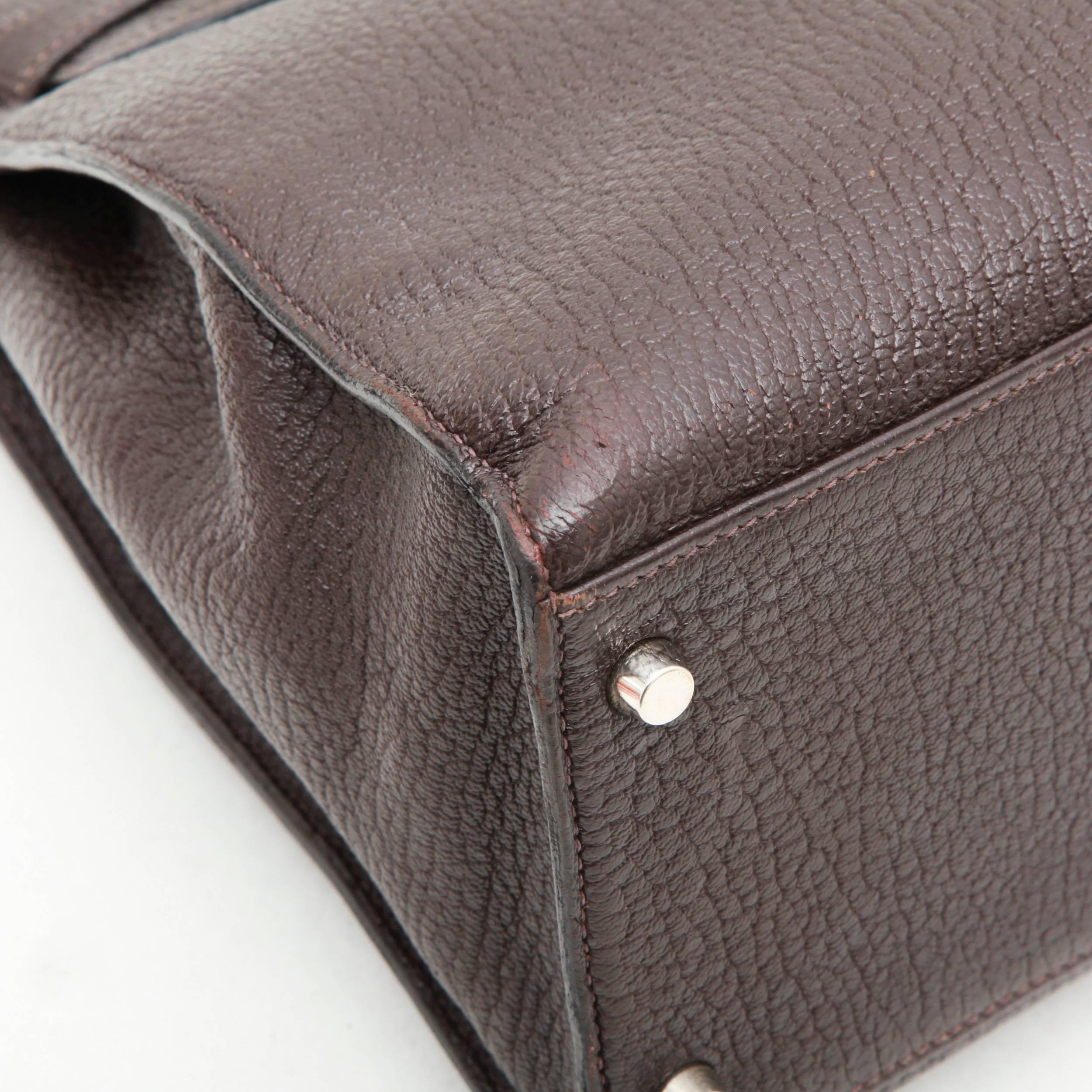 Hermes Kelly II 35 in Brown Grained Leather with Saddle Stitching 4