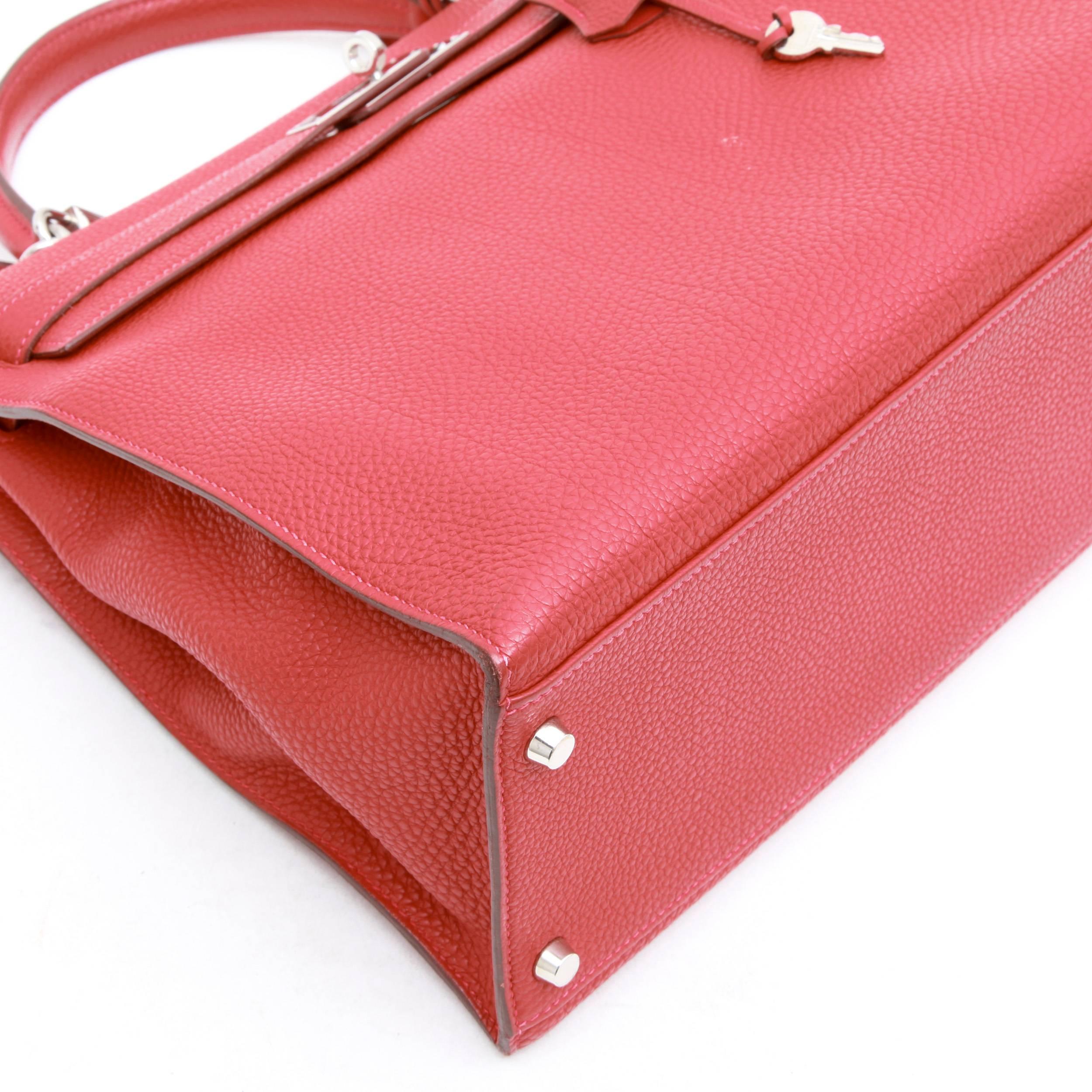 Hermes Kelly II 35 Saddle Bag in Brick Taurillon Clemence Leather In Excellent Condition In Paris, FR