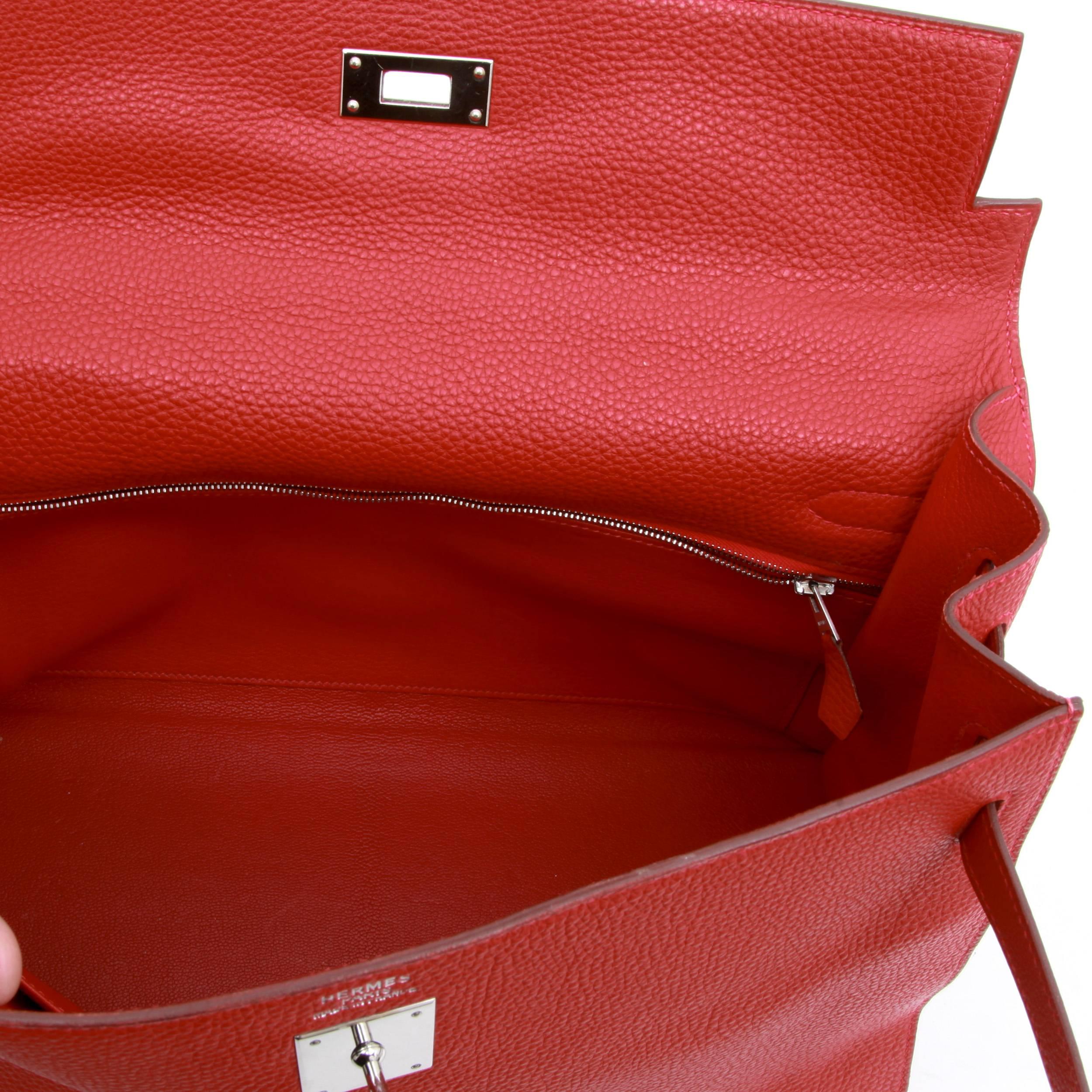 Hermes Kelly II 35 Saddle Bag in Brick Taurillon Clemence Leather 3