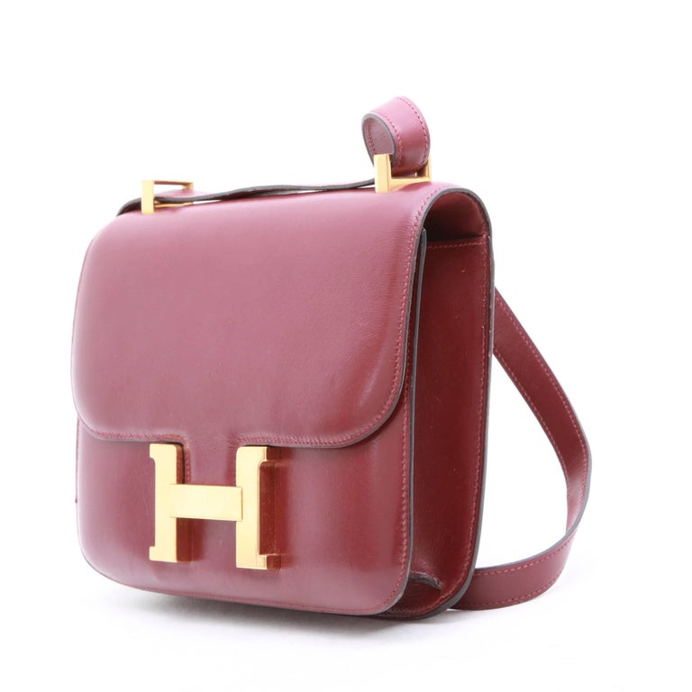 Hermes Vintage &quot;Constance&quot; Bag in Red H Box Leather at 1stdibs