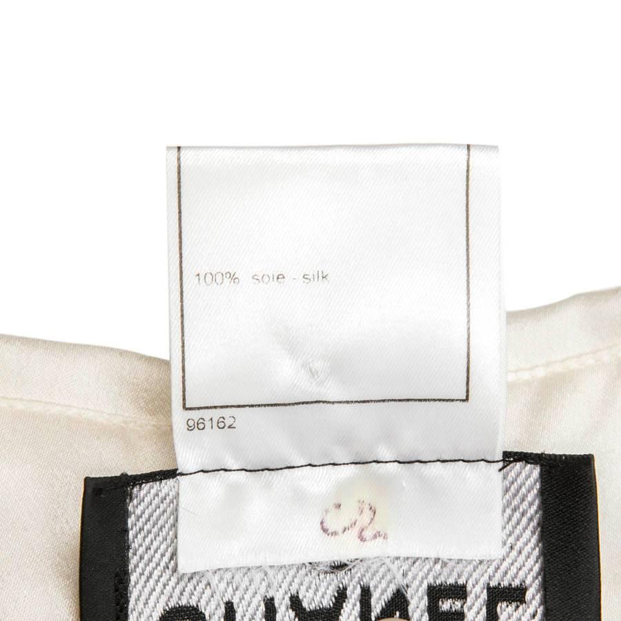 CHANEL Dress in Black Silk with White Collar Size 38EU In Excellent Condition In Paris, FR