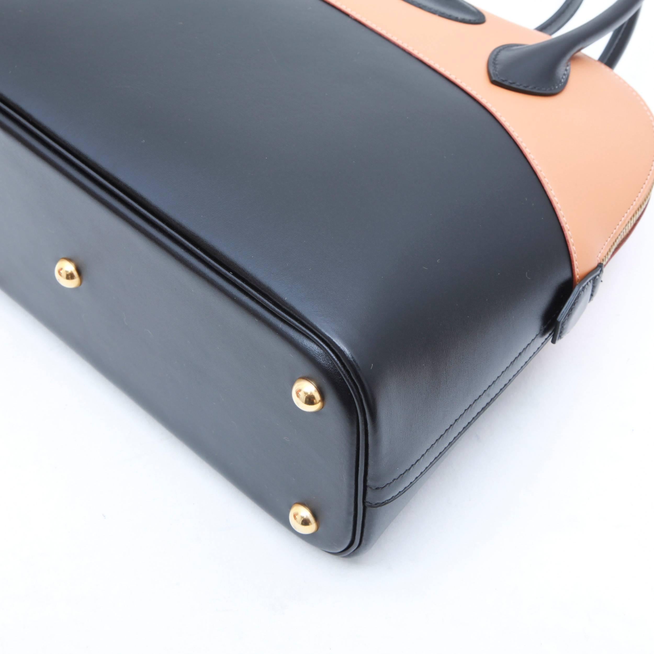 HERMES 'Bolide' Bag in Two-Tone Gold and Black Box Leather 2
