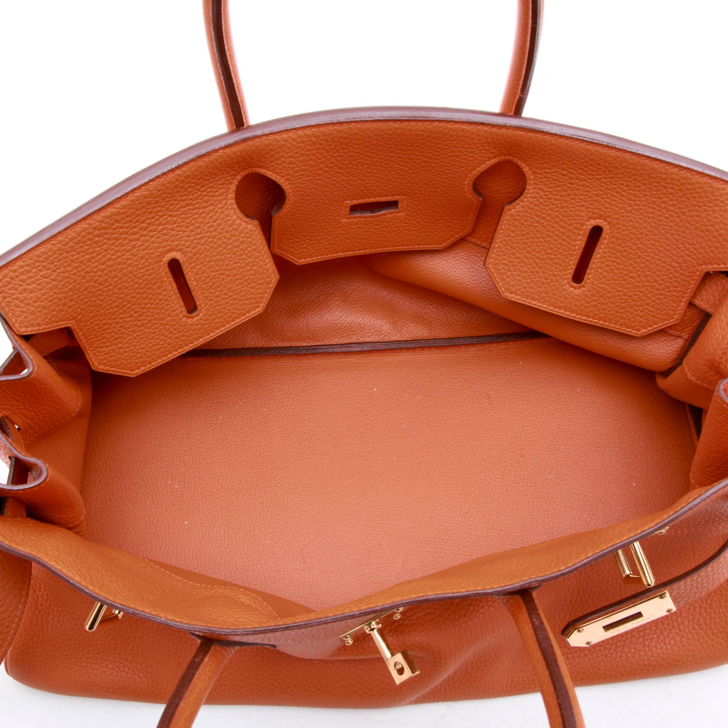 HERMES 'Shoulder' Bag in Orange Taurillon Clémence Leather 5