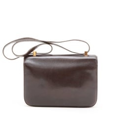 HERMES Vintage 'Constance' Bag in Brown Box Leather