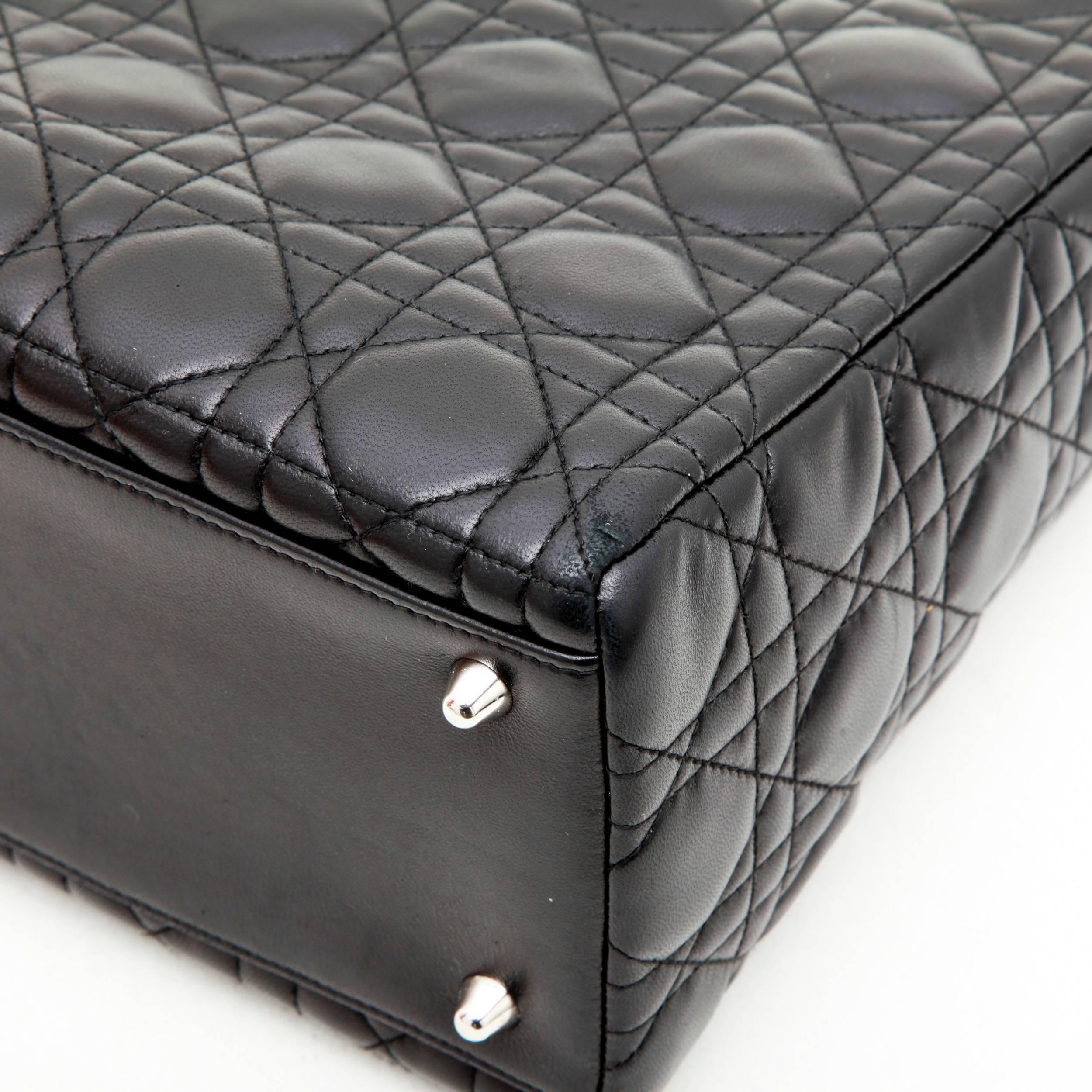 CHRISTIAN DIOR 'Lady Dior' Bag in Black Quilted Leather 3