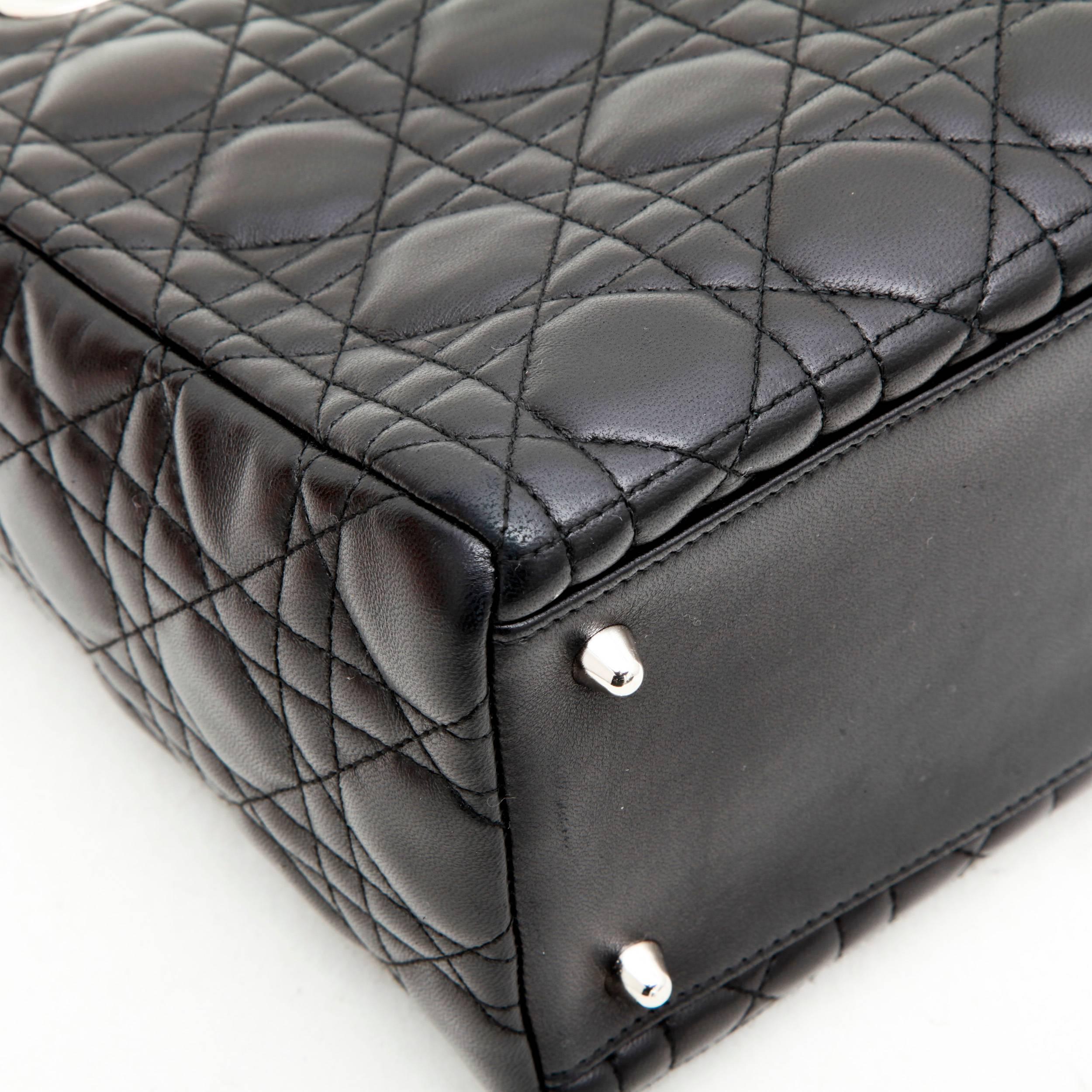 CHRISTIAN DIOR 'Lady Dior' Bag in Black Quilted Leather 2