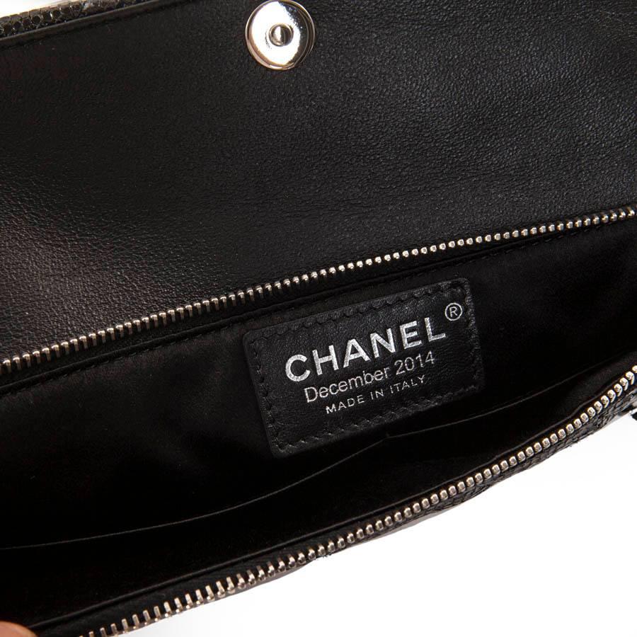 CHANEL Evening Bag in Black Quilted Laminated Leather 2