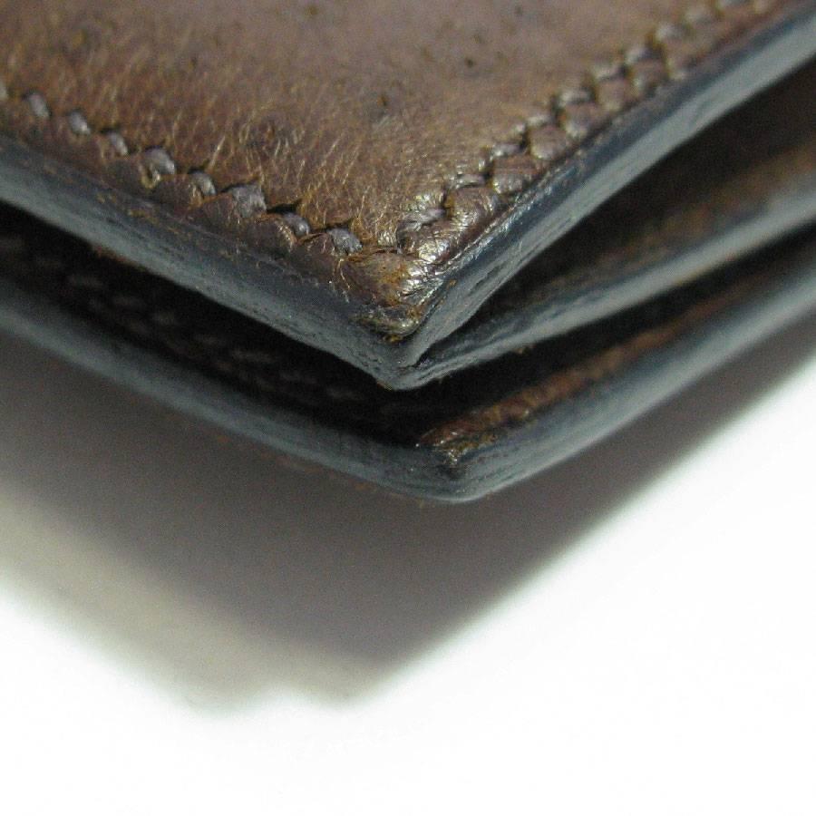 Women's or Men's HERMES Wallet in Brown Ostrich Leather