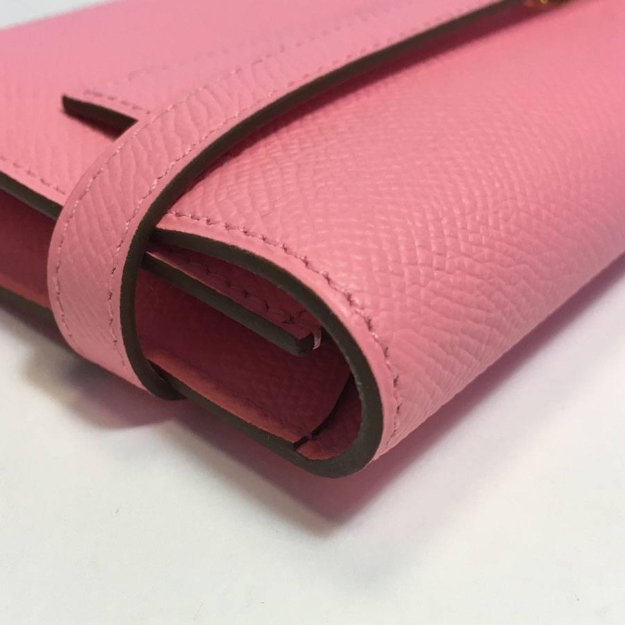 Hermes Kelly Wallet in Confetti Pink Epsom Calfskin Leather 5