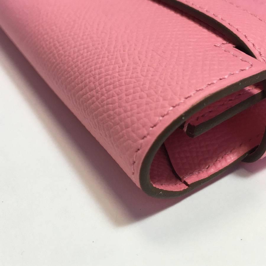 Hermes Kelly Wallet in Confetti Pink Epsom Calfskin Leather 6