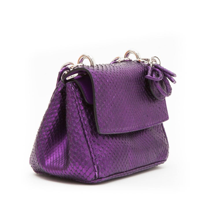 Christian Dior Metallic Purple Python Double Flap Bag For Sale at ...