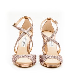 Jimmy Choo High Heel Sandals in Pink Sequins Size 40EU