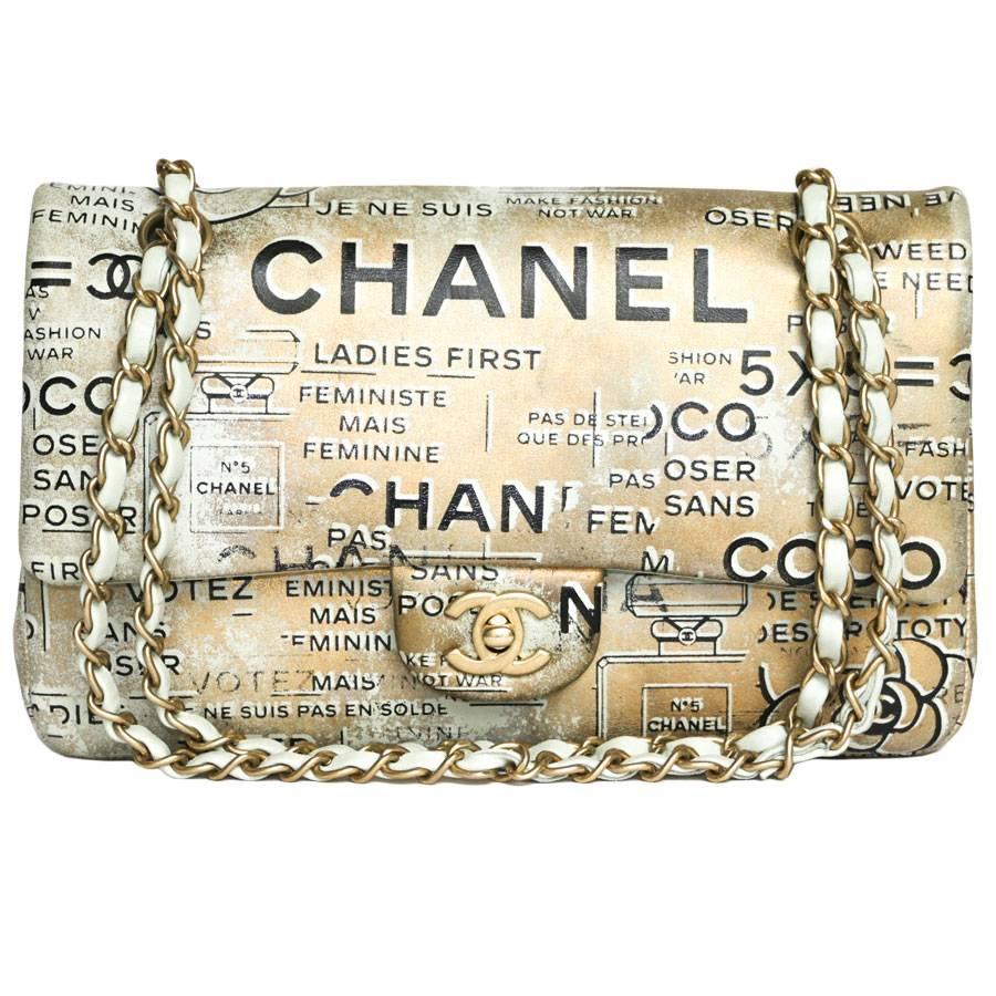 CHANEL Limited Edition Timeless 'Coco' Double Flap Bag in Golden Leather