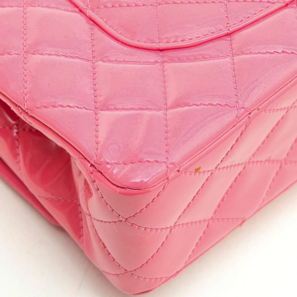 CHANEL 'Timeless' Double Flap Bag in Pink Patent Leather 2