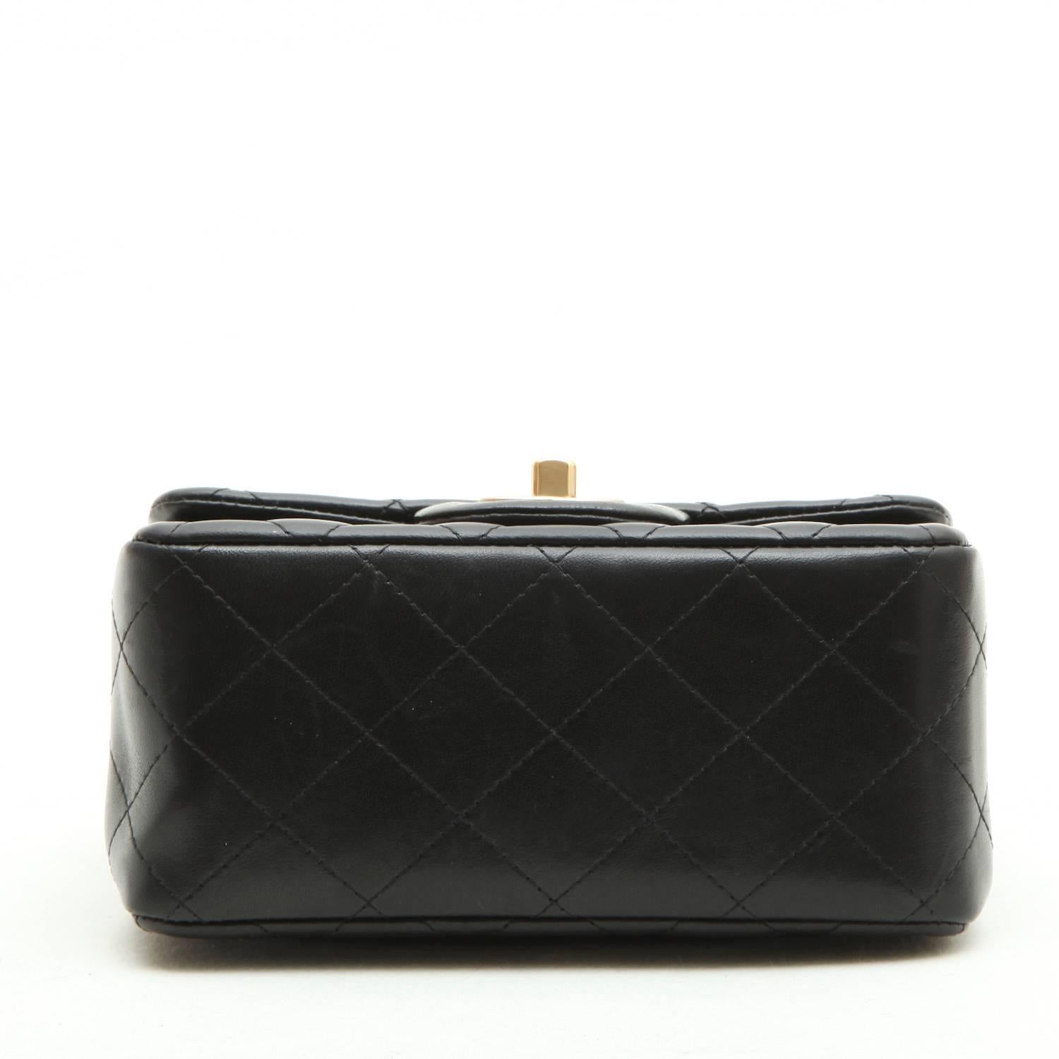 Mini CHANEL Bag in Black Quilted lambskin Leather 2