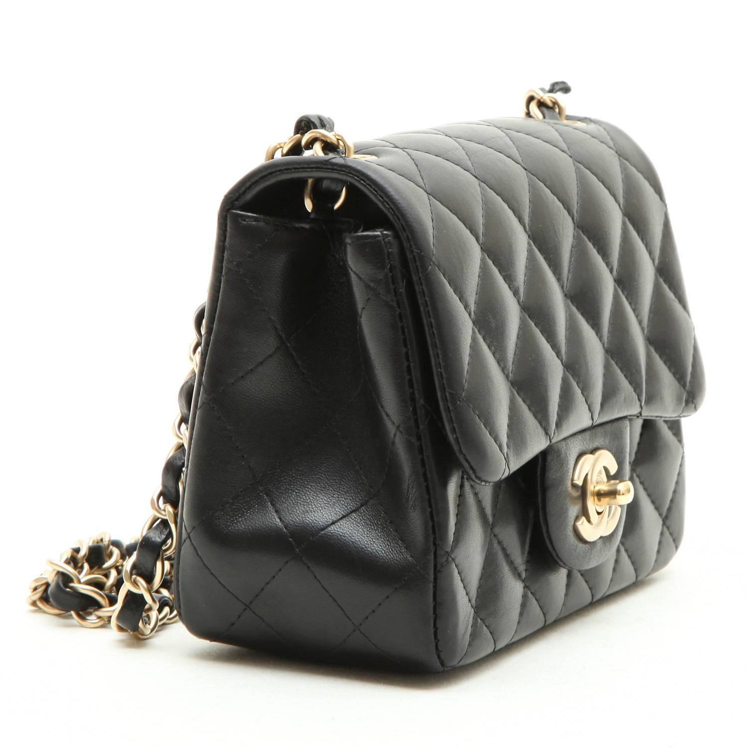 Women's Mini CHANEL Bag in Black Quilted lambskin Leather