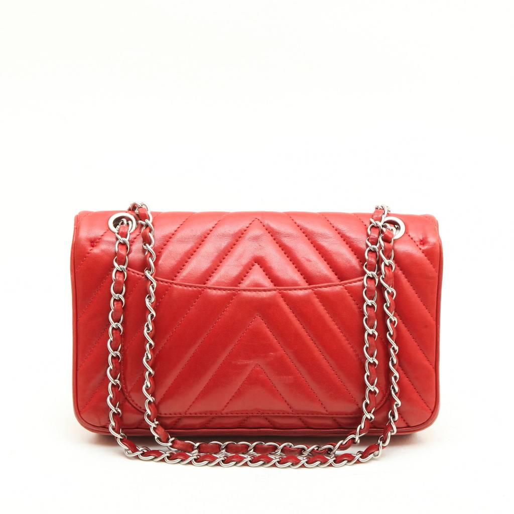 Orange CHANEL 'Paris-Venise' Bag in Red Lambskin Leather