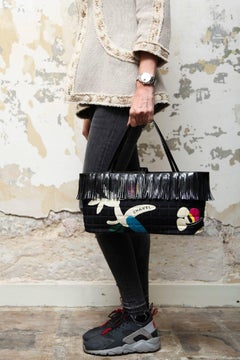 CHANEL Bag With Fringes in Quilted Multicolored Fabric