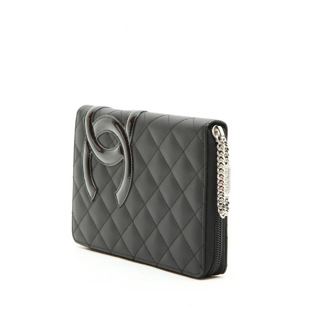 CHANEL Wallet in Black Quilted Smooth Leather In New Condition In Paris, FR
