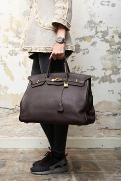 HERMES Birkin 40 in Brown Taurillon Clémence Leather