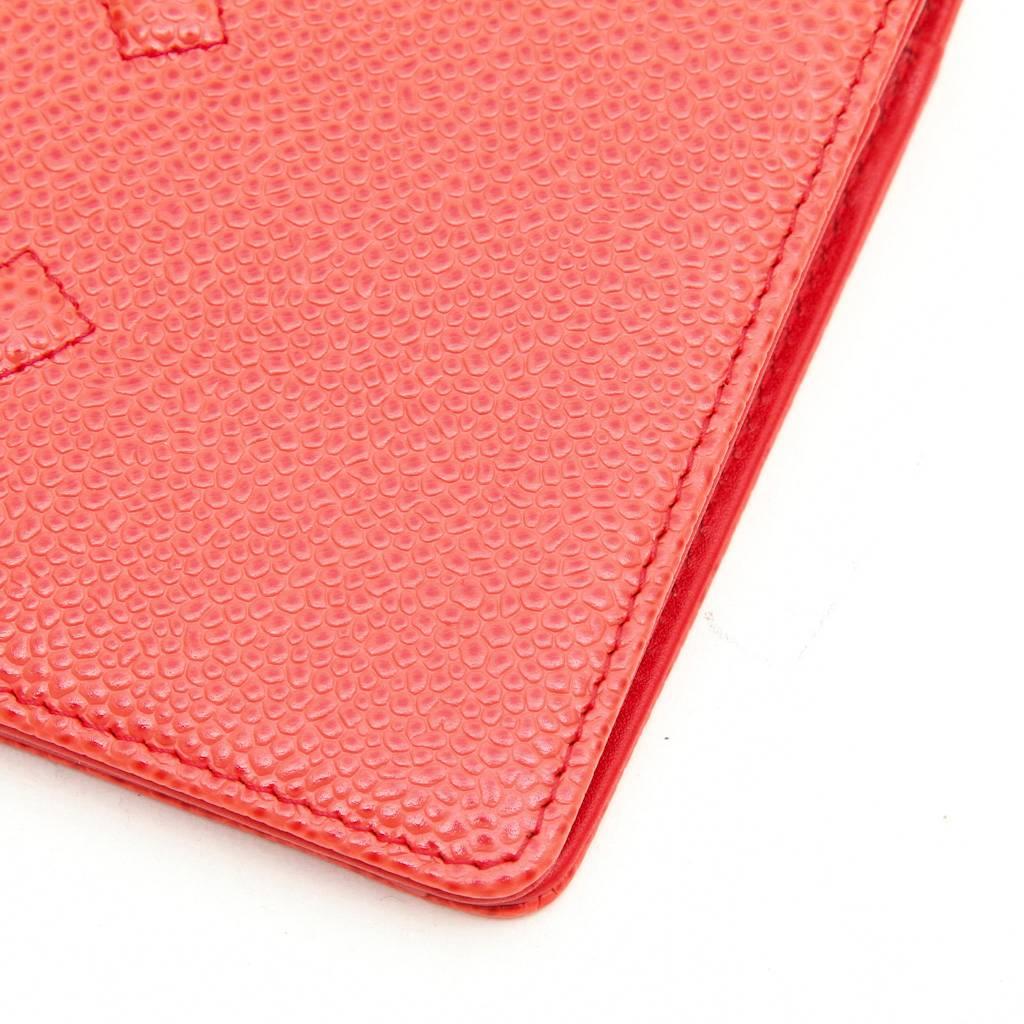 CHANEL Card Holder in Coral Grained leather 1