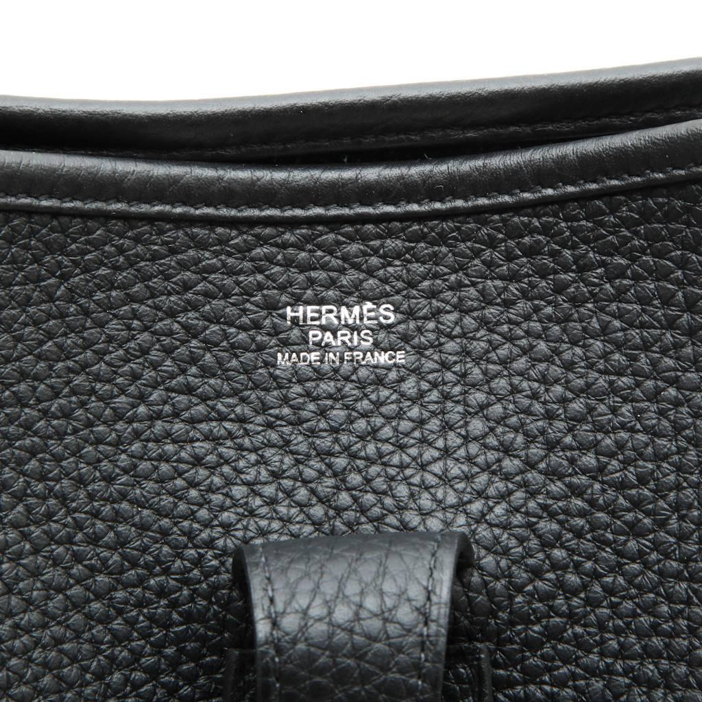 HERMES 'Evelyn II' Bag in Black Taurillon Clémence Leather 4