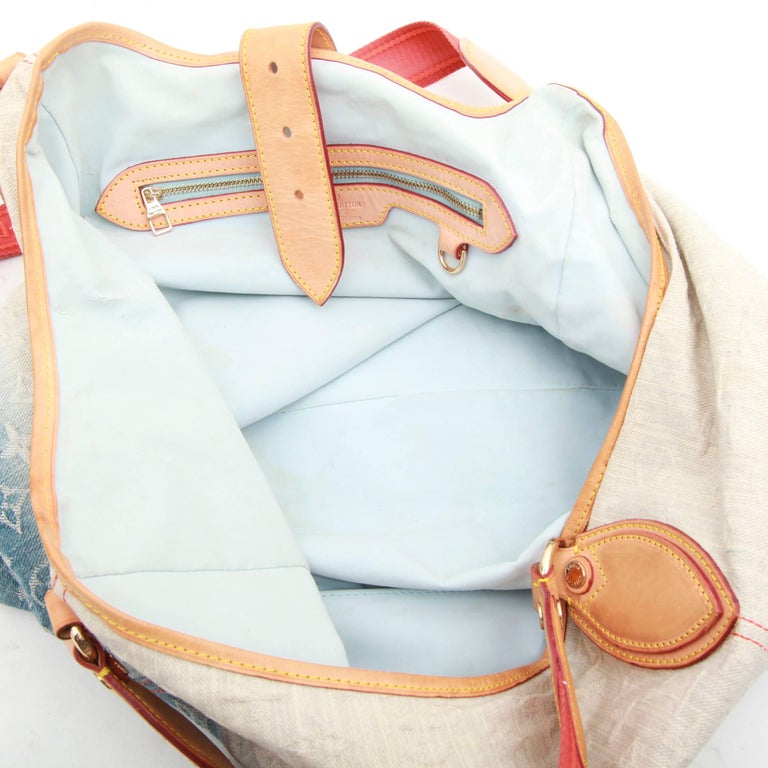 LOUIS VUITTON Tota Bag in two-Tone Blue to Beige Monogram Fabric