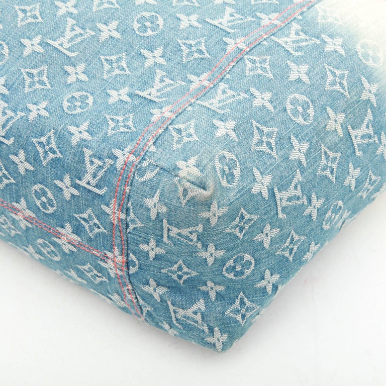 LOUIS VUITTON Tota Bag in two-Tone Blue to Beige Monogram Fabric at 1stDibs