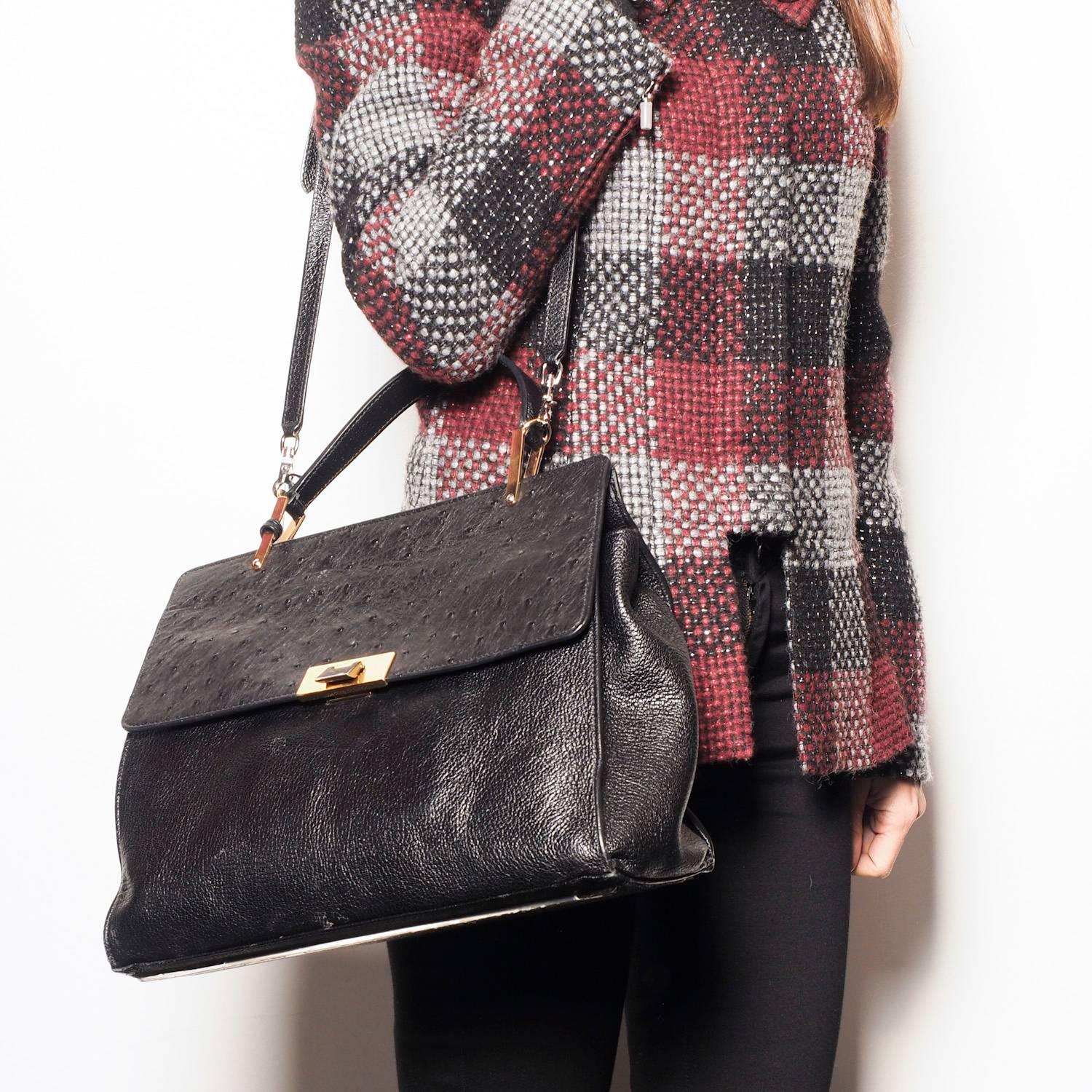 balenciaga ostrich bag