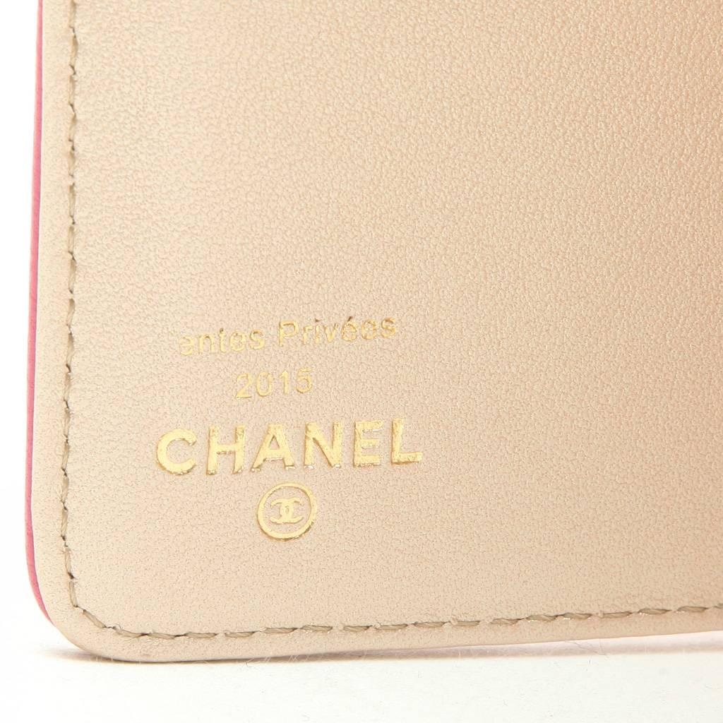 Chanel Wallet in Pink Embossed with Camellias and CC Leather 1