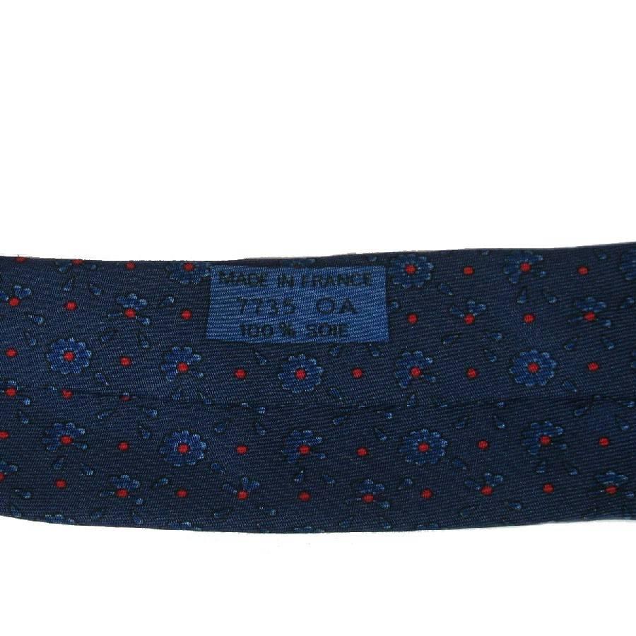 Men's HERMES Tie in Dark Blue Printed Silk