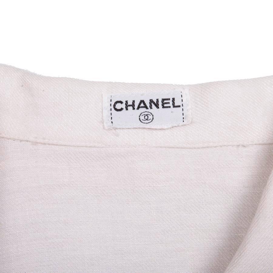 CHANEL Jacket in Ecru Linen Size 38FR 2