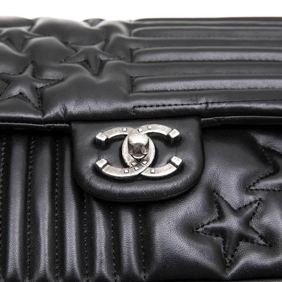 Women's CHANEL 'Paris-Dallas' Flap Bag in Black Smooth Soft Lambskin Leather